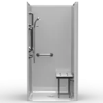 LSS4038A5B ADA compliant shower with center drain and smooth walls
