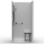 LSS24038A75FTB.V3 ADA compliant shower with front trench drain and smooth walls