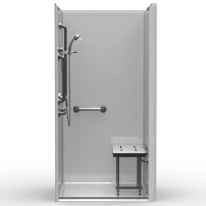 LSS24038A75FTB.V3 ADA compliant shower with front trench drain and smooth walls
