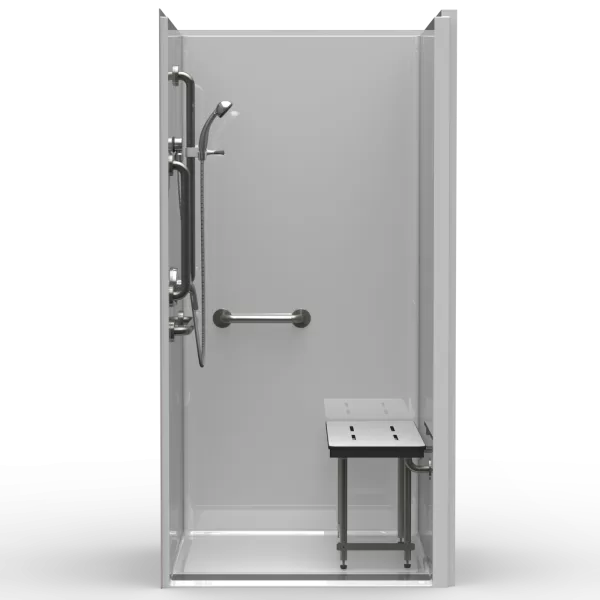 LSS24038A75FTB.V3 ADA compliant shower with front trench drain and smooth walls
