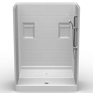 LG 60x38 Easy Step Walk-In Shower single-piece unit with 4-inch curb