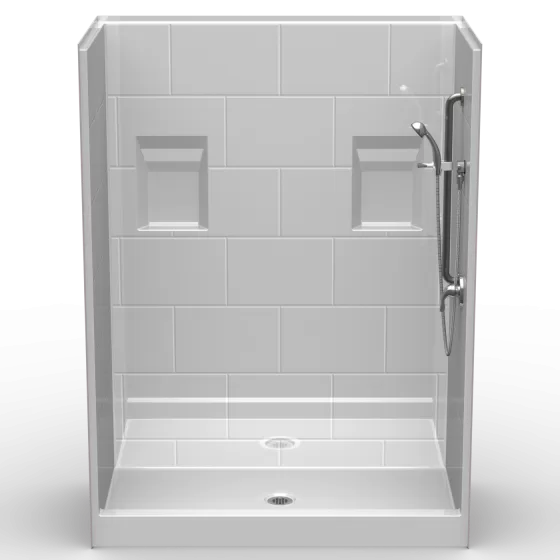 LG 60x38 Easy Step Walk-In Shower single-piece unit with 4-inch curb