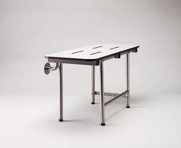 folding shower seat with padded phenolic surface