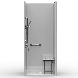 Single-Piece ADA Roll-In Shower Stall with Transfer Capability – 40x38 Alcove Unit