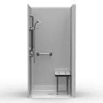 40x38 ADA transfer shower with fold-down seat