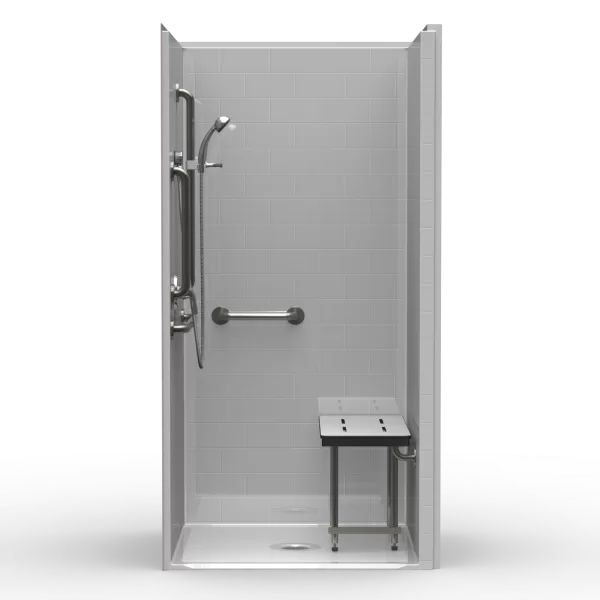 40x38 ADA transfer shower with fold-down seat