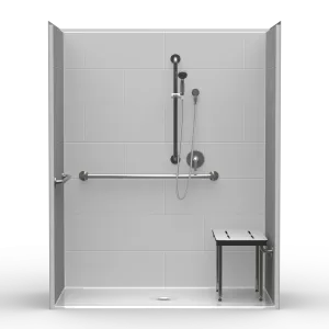 LG single-piece barrier-free shower for residential bathrooms
