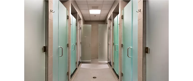 Accessible shower stalls for universities installed in student housing