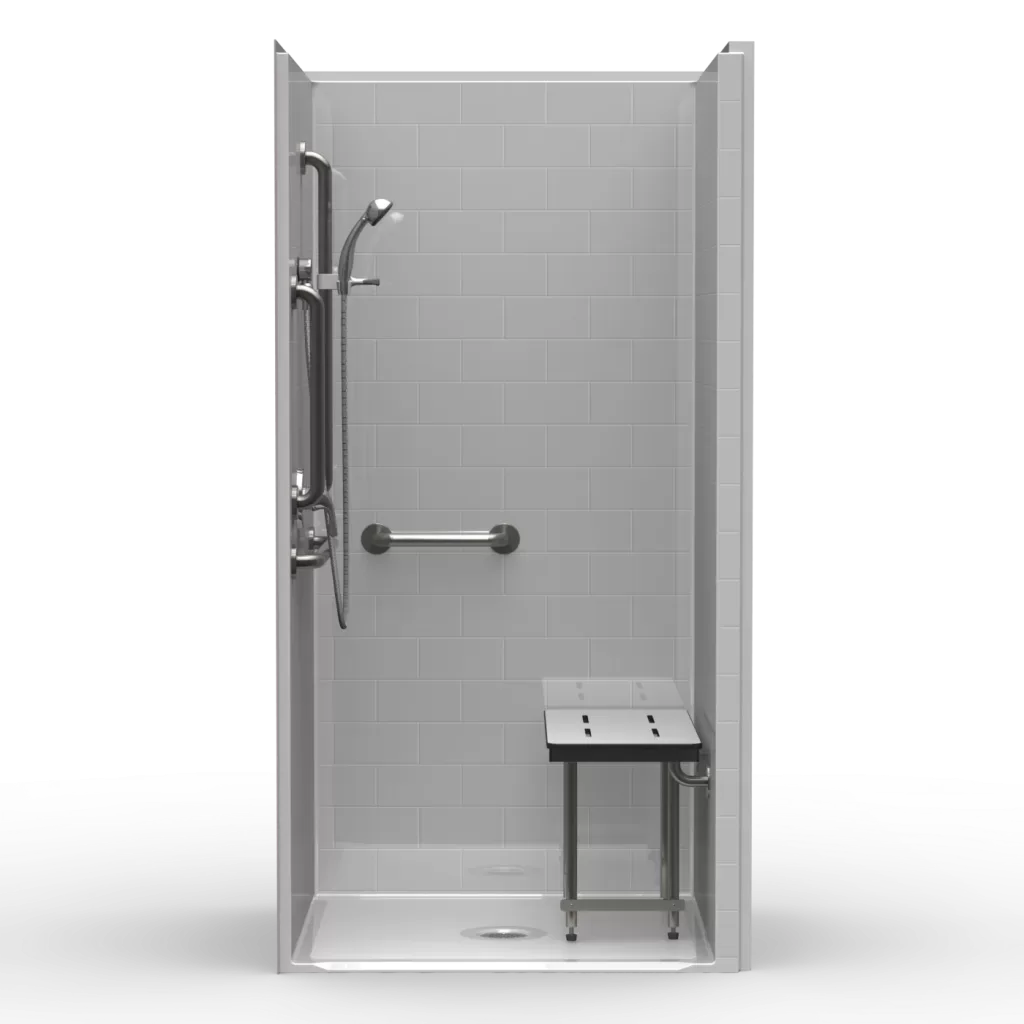 ADA Code Compliant Multi-Piece Shower – LBS4038A5B commercial accessible shower stall