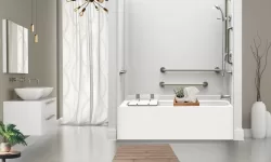 Full bathroom with ADA-compliant tub shower